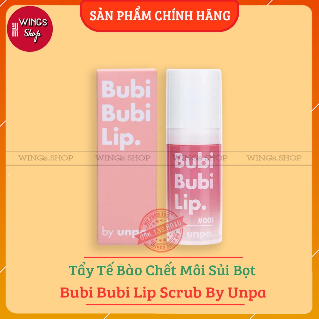 Tẩy tế bào chết môi sủi bọt Bubi Bubi Lip Scrub By Unpa | Wings Shop