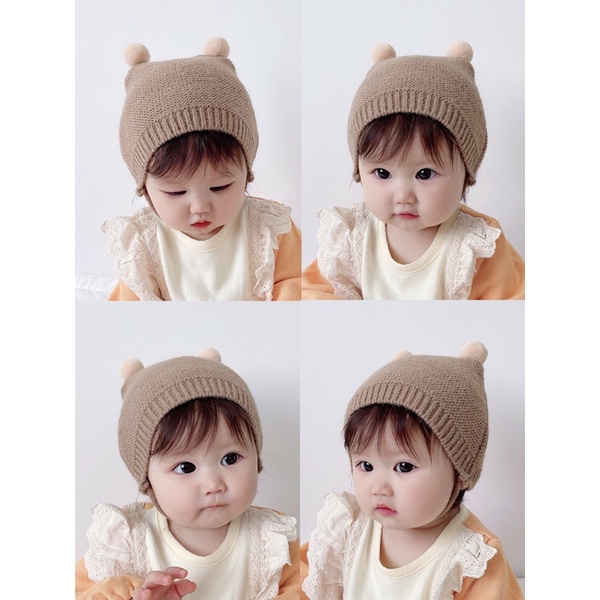 Mũ nón len tai bông cho bé 6-18 tháng cực xinh
