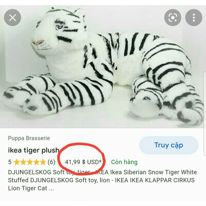 Gấu bông con cọp Ikea chính hãng 80cm