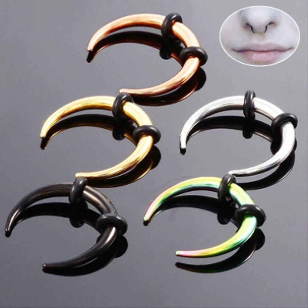 Khuyên Mũi 14G 16G Màu Đen Hình Sừng Ngựa Độc Đáo