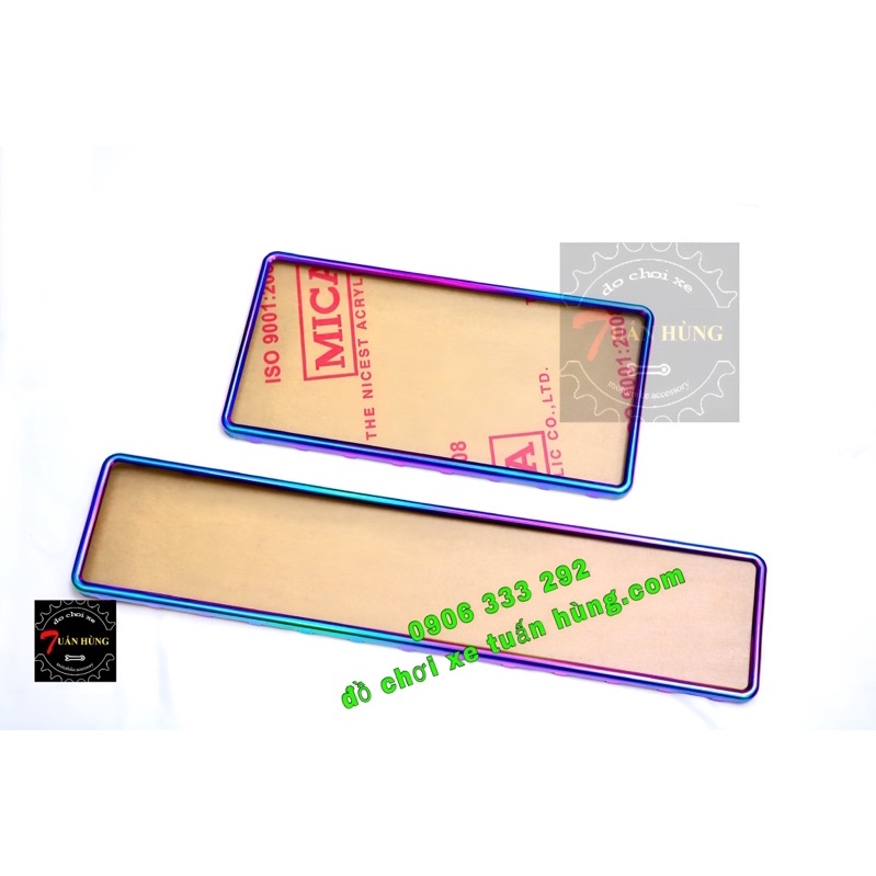 Khung biển số  inox gắn xe Ô TÔ/ 7 màu titan mẫu mới và cũ