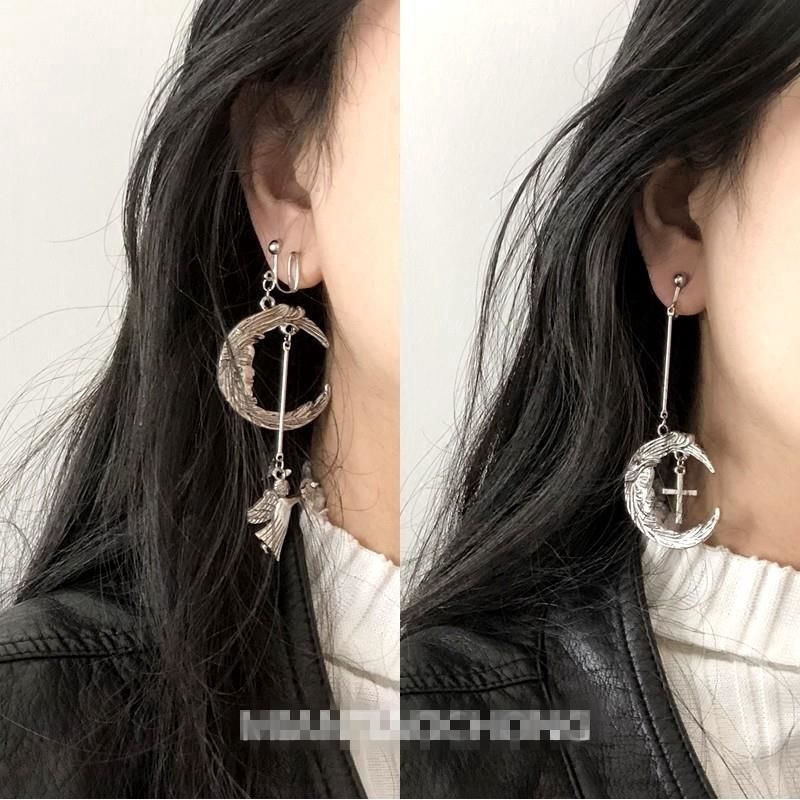 Đôi Bông Tai Hình Mặt Trăng Và Thánh Giá Thời Trang Cho Nữ