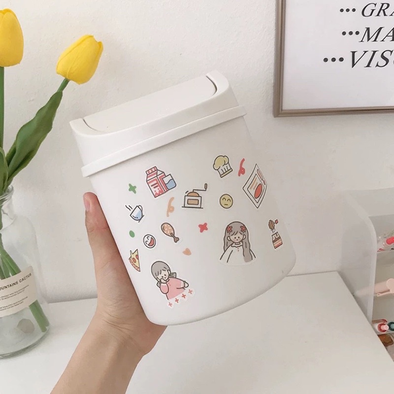 Thùng rác mini 💥FREESHIP💥 Thùng rác để bàn- Decor bàn học phụ kiện trang trí- thùng đựng rác nhựa đa năng