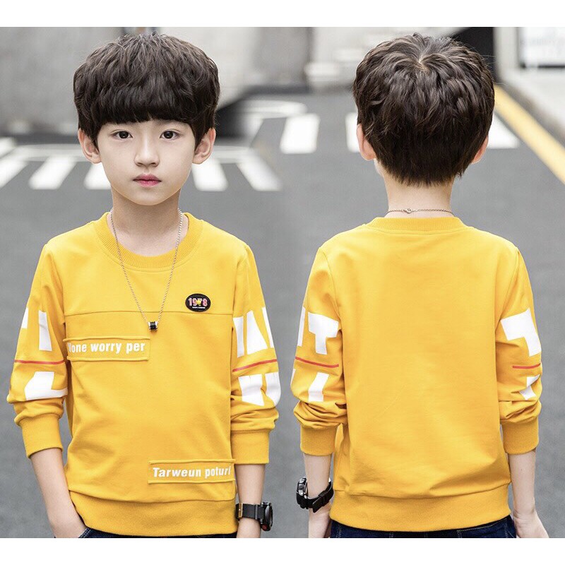 Áo thu đông trẻ em (CHỈ CÓ ÁO) 14-45kg dành cho bé trai mẫu WORRY PER. Hàng may kỹ, chất vài đẹp. MA77