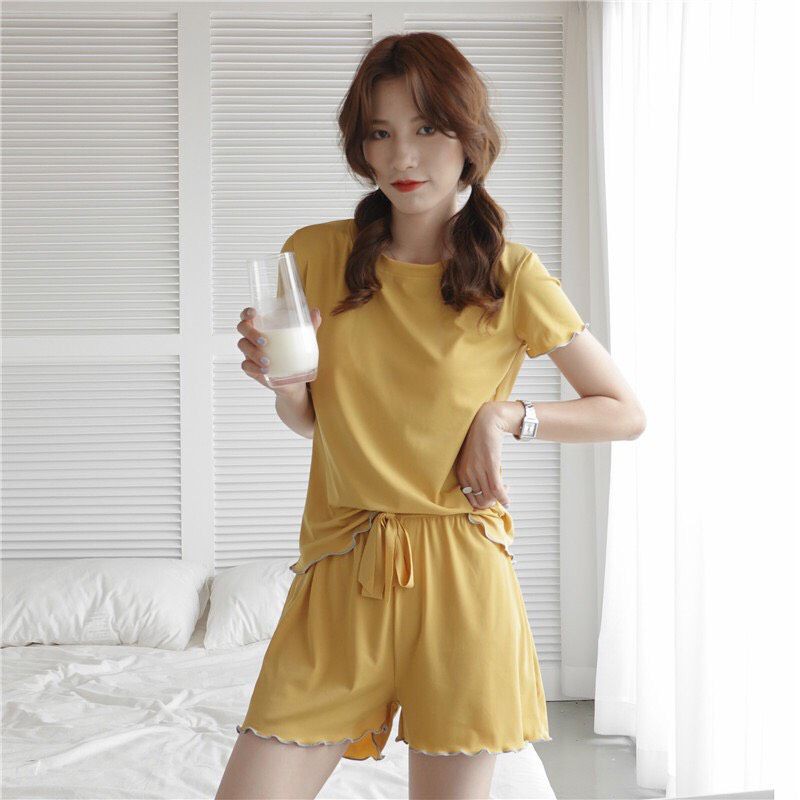 Bộ mặc nhà len tăm size 40-55kg co dãn chất xịn mịn
