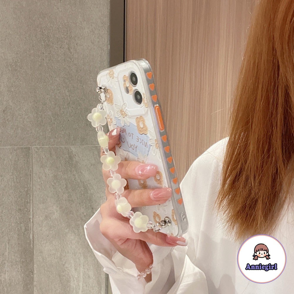 Ốp Điện Thoại Tpu Dẻo Họa Tiết Hoa Cúc Có Dây Đeo Chống Sốc Cho iPhone 12 11 Pro Max X Xr 8 7 Plus | BigBuy360 - bigbuy360.vn