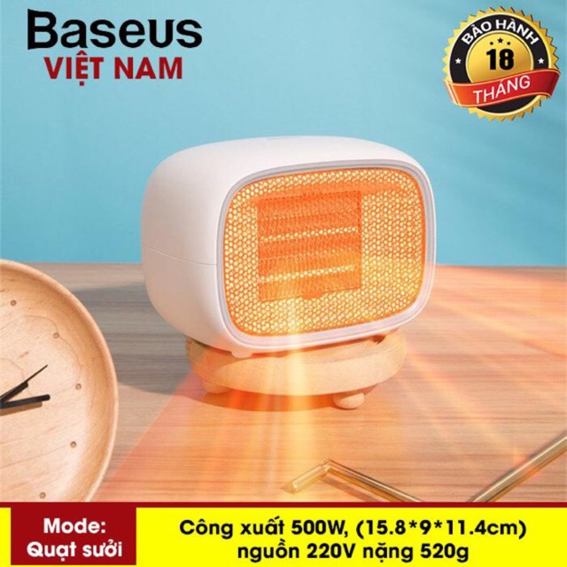 Máy sưởi baseus dòng mini công xuất 500W chạy điện 220v trực tiếp hay đèn sưởi baseus