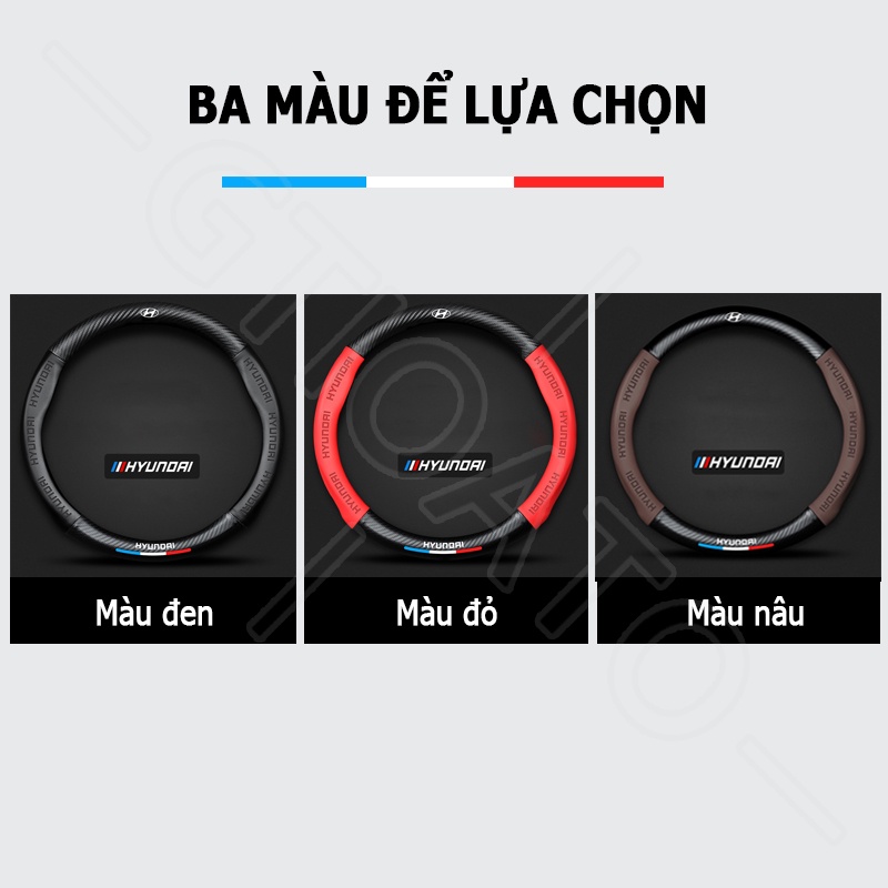 GTIOATO BọC Vô LăNg Da Bọc Vô Lăng BọC Vô LăNg Cacbon Bọc Vô Lăng Ô Tô BọC Vô LăNg Oto Vô LăNg Xe Ô Tô Trang Trí NộI ThấT Ô Tô Phụ KiệN Xe HơI Cho Hyundai Accent Kona I10 I30 I20 Elantra Sonata Tucson SantaFe Creta Veloster NEXO