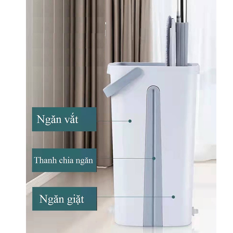 Bộ chổi lau nhà tự vắt thông minh MOP TAKORA  xoay 360 độ, Bộ cây lau nhà tự vắt chính hãng cao cấp