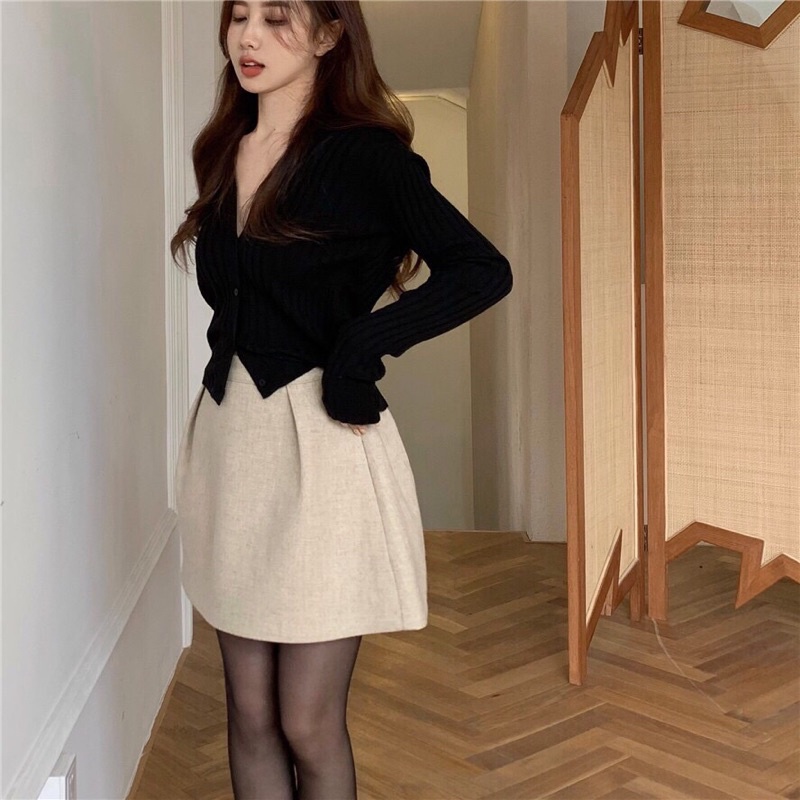 ✨💕Set áo croptop ray dài kèm chân váy💕 có lẻ ạ