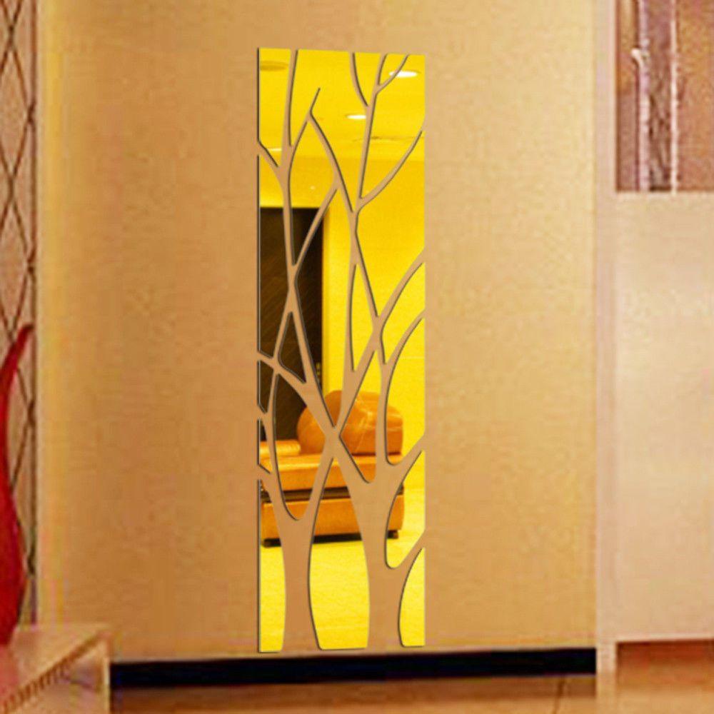 Sticker Dán Tường Bằng Acrylic Với Họa Tiết 3D Hiệu Ứng Gương Dùng Trang Trí Nhà