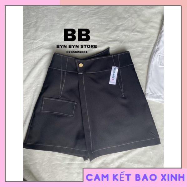 QUẦN GIẢ VÁY /QUẦN CHÂN VÁY CẠP CAO VIỀN CHỈ NỔI PHONG CÁCH HÀNG QUỐC VV1 [Hàng Siêu Cấp]