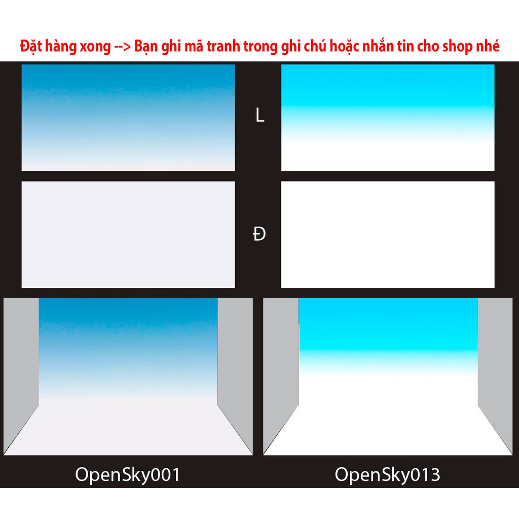 Tranh hồ cá Open Sky Bầu Trời Mở có keo sẵn