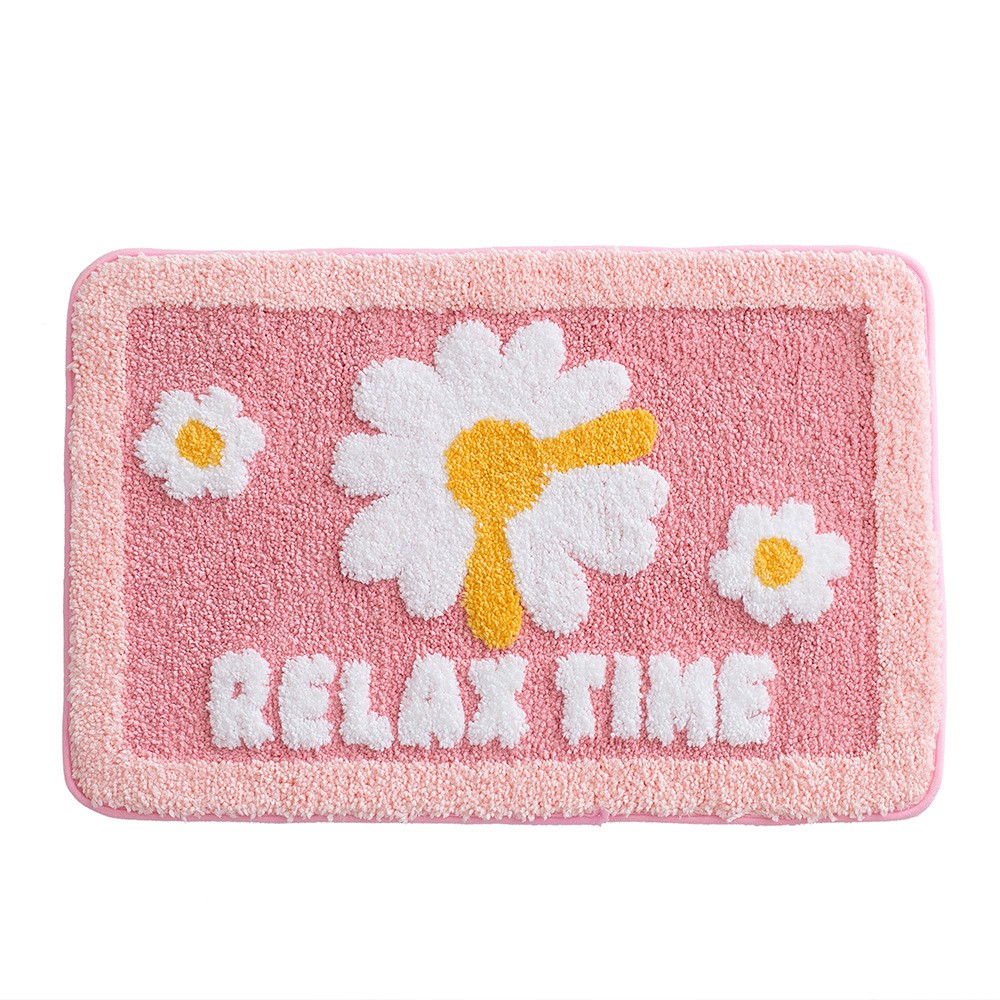 Thảm Lau Chân Cotton Len Dày Hình Bông Hoa Relax In Nổi PA9756