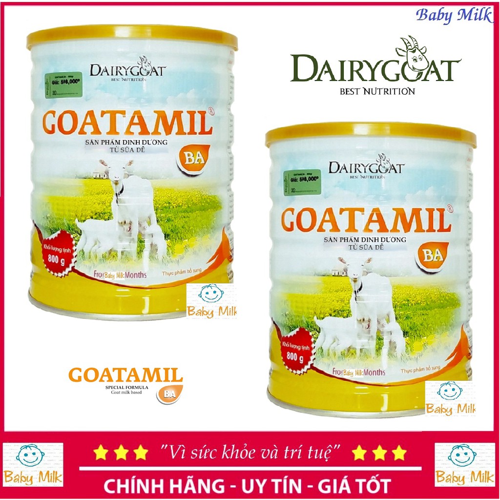 Combo 2 hộp Sữa Dê Goatlac gold BA (800g) date 2023