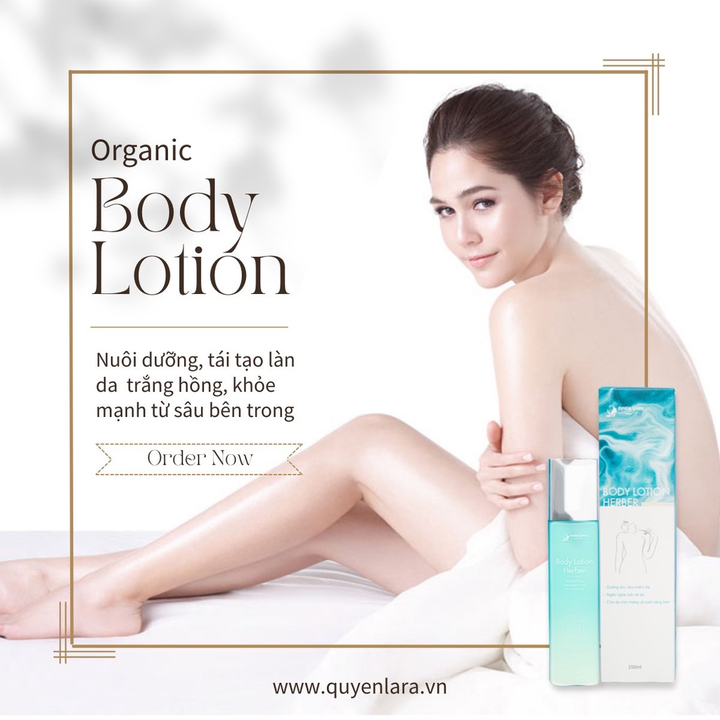 Kem Dưỡng Thể Body Lotion Herber Quyên Lara Giúp Dưỡng Ẩm, Ngăn Ngừa Khô Da Nứt Nẻ Giúp Da Mịn Màng Tươi Sáng 150 ml