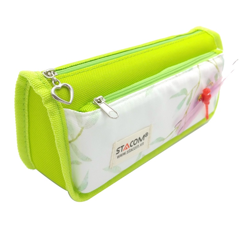 Hộp đựng bút nhiều ngăn cute/ túi bút 2 ngăn cho học sinh vải trống nước Stacom PB2011