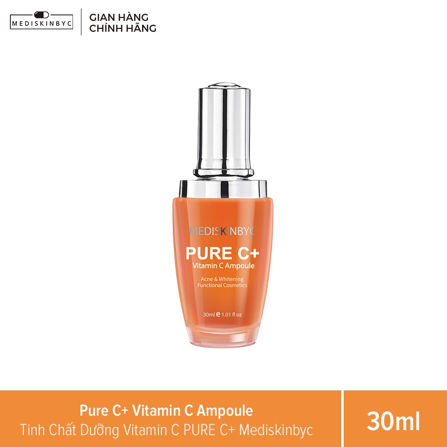 Tinh chất dưỡng sáng da, mờ thâm Vitamin Pure C+ Ampoule MediskinbyC 30ml, đẩy nhanh mụn ẩn, chống lão hóa