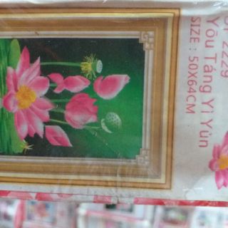 Tranh đính đá hoa sen 50x64 df2229
