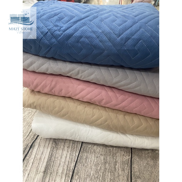 Ga gối trải giường cotton thuơng hiệu hilton thoáng mát ,Thảm trải giường trần bông dày dặn thấm hút mồ hôi SHOP MH2T ST