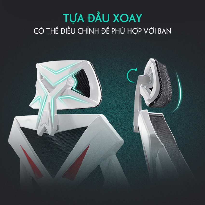 Ghế Gaming, Ghế Chơi Game Kèm Gối, Chân Xoay Điều Chỉnh Kích Thước Tựa Lưng Nằm, Ngồi Học