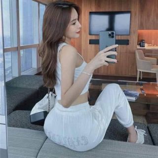 Set áo croptop quần bom
