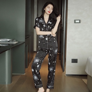 Pijama lụa tay ngắn quần dài nhiều mẫu - lụa mịn thoáng mát - hàng có size - Lullaby Homewear - pijama lụa quảng châu