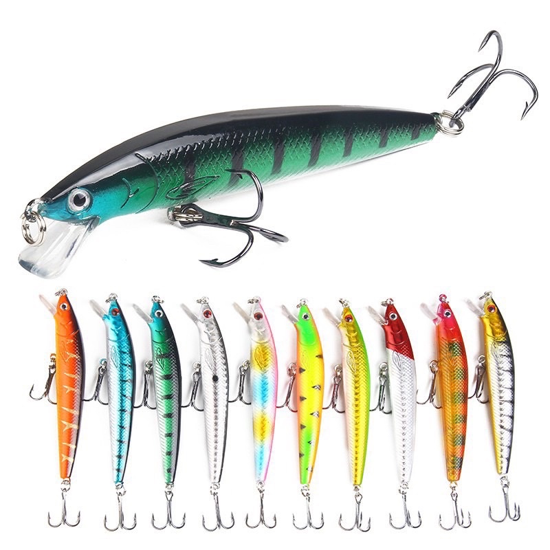 Mồi câu cá giả Minow dáng thon gọn nhựa ABS 9.5cm -8.5g
