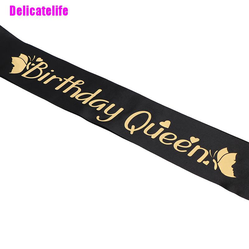 Băng Đeo Chéo Chữ &quot;Birthday Queen&quot; Dành Cho Nữ
