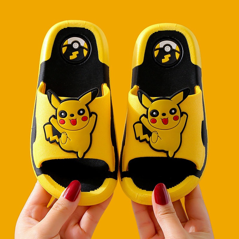 Dép Đi Trong Nhà Tắm Chống Trượt In Hình Pikachu Dễ Thương Cho Bé