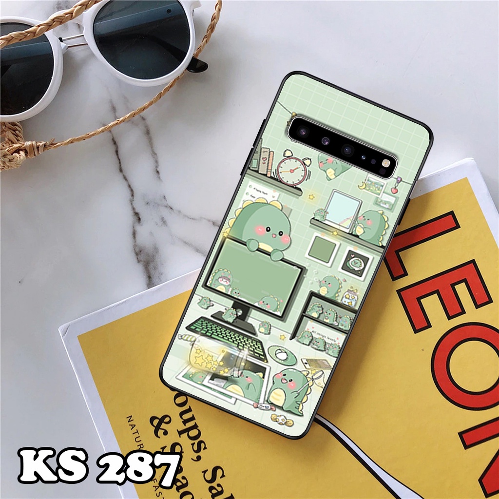 Ốp lưng Samsung S10 - S10 Plus - S10 5G - S10 Lite - S10e - Ốp Samsung in hình khủng long DinoCute - Lưng nhám viền TPU
