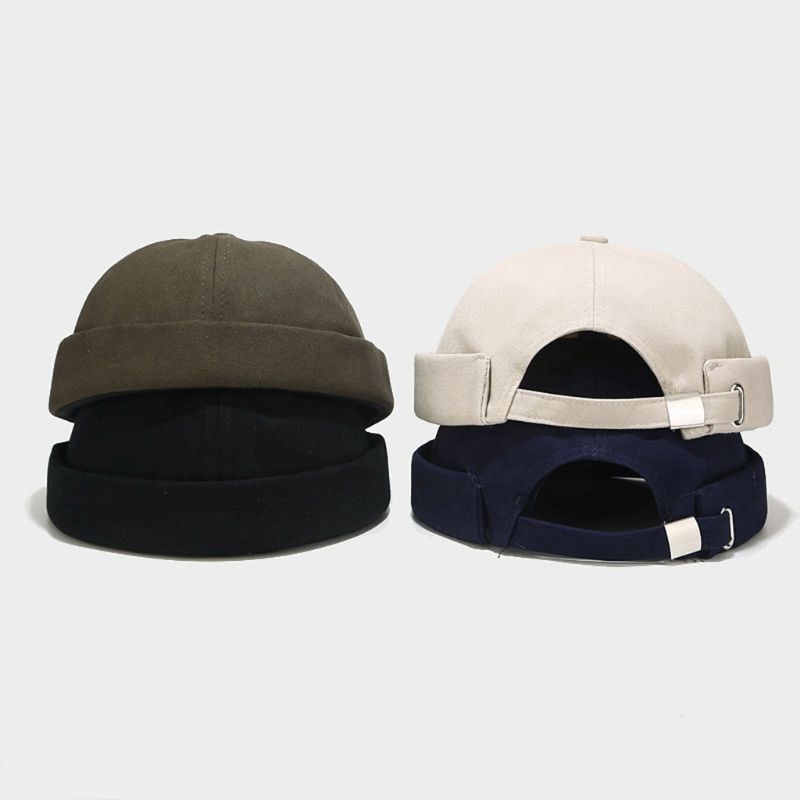 Xiangbao Mũ Beanie Không Vành Màu Trơn Phong Cách Hip Hop Mùa Đông Cho Nam Và Nữ