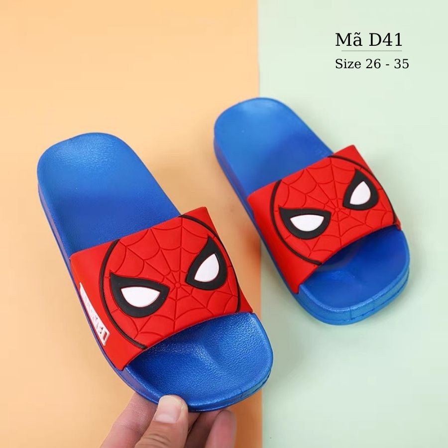 Dép lê cho bé trai đi trong nhà LIMIBABY in hình siêu nhân spiderman chất nhựa, xốp chống trơn trượt D41