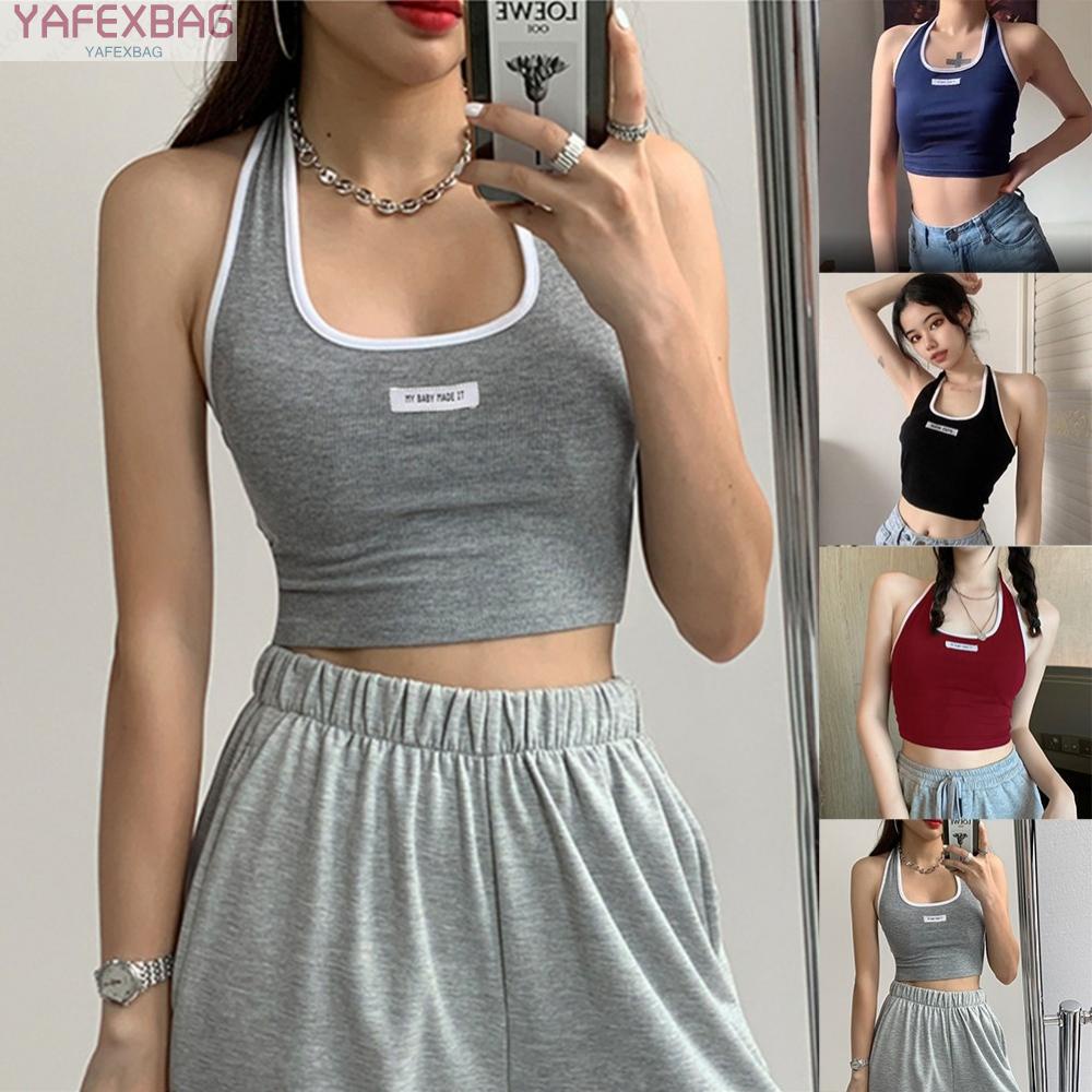 Women 3 Hole Crop Top Camisole Two-piece Sleeveless U-neck Sexy Fashion  hot sale 2021 new