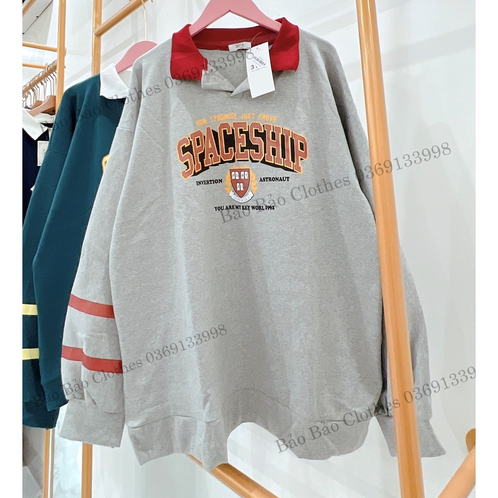 Áo Thun Polo Cổ Bẻ Nam Nữ Chữ Ngược Unisex Dài Tay Dáng Rộng Năng ĐộngTrẻ Trung