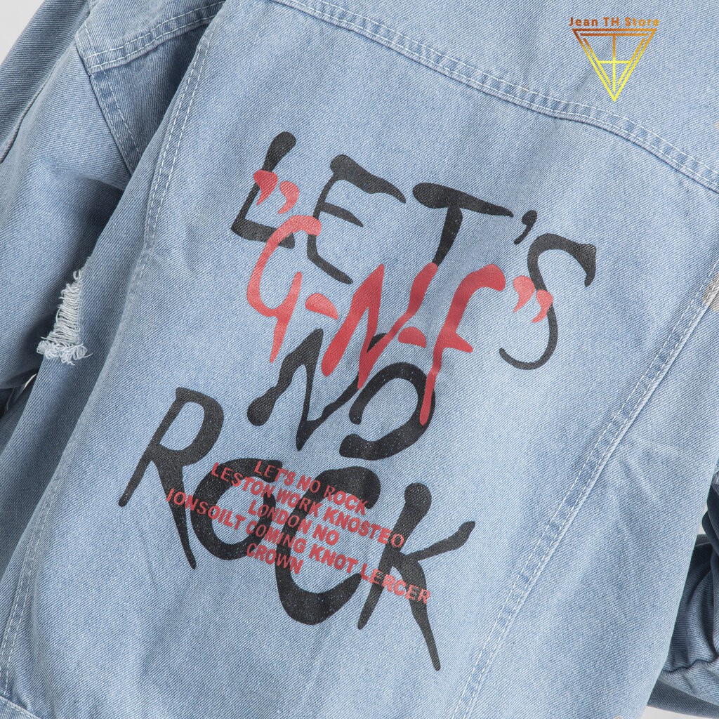 Áo khoác jean nam  Lets No Rock, áo khoác bò cao cấp AKB18 blue_shop8