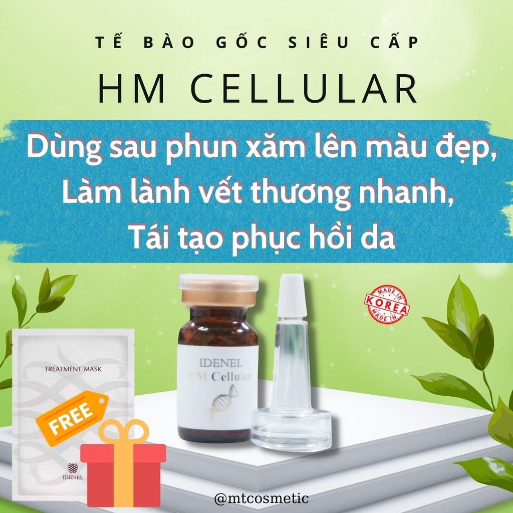 Tế bào gốc HM Cellular (1 lọ - 6ml) Tăng độ đàn hồi cho da, nâng cơ và giảm vết nhăn - Làm đầy sẹo lõm, da mịn màng