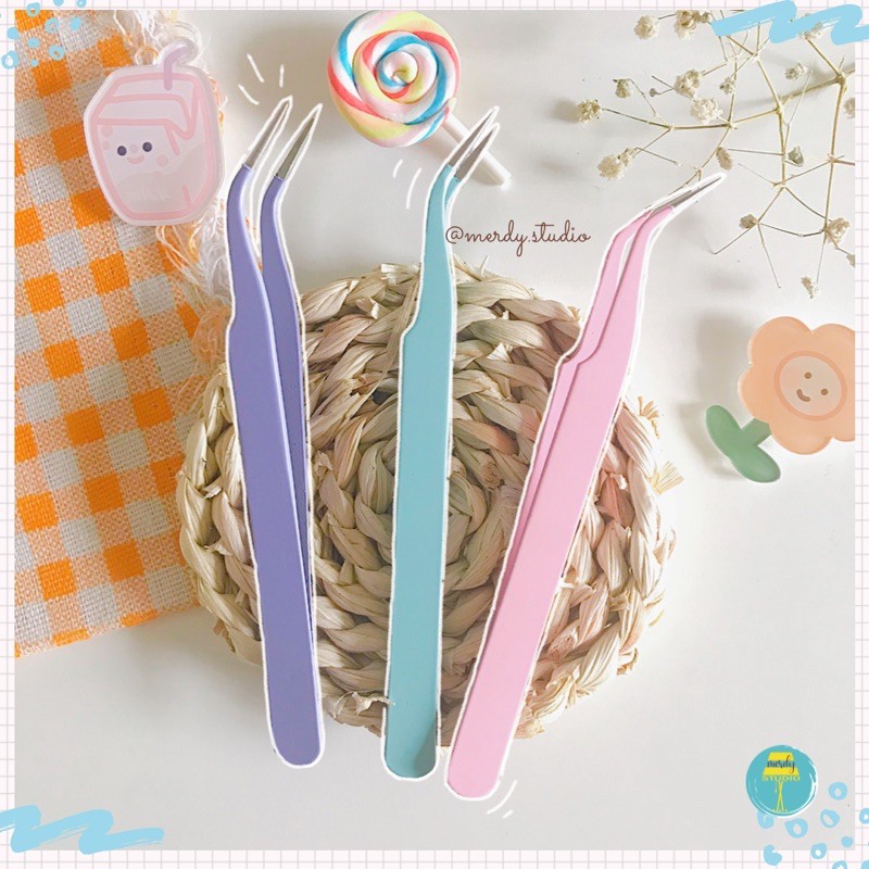 Nhíp gắp gỡ sticker dán trang trí màu macaron