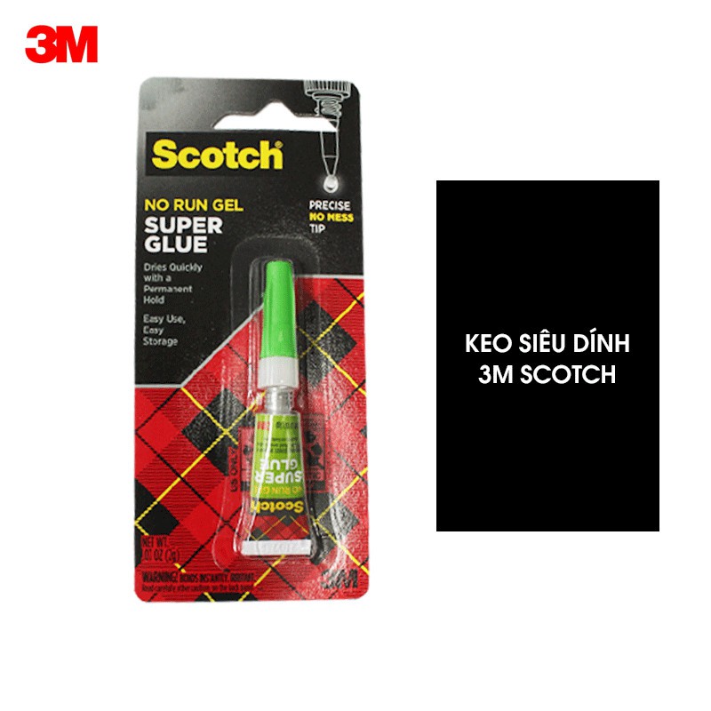 Keo dán đa năng siêu dính Scotch 3M AD113,dạng loãng mau khô, dễ sử dụng, đầu nhọn giúp nhỏ keo chính xác vị trí