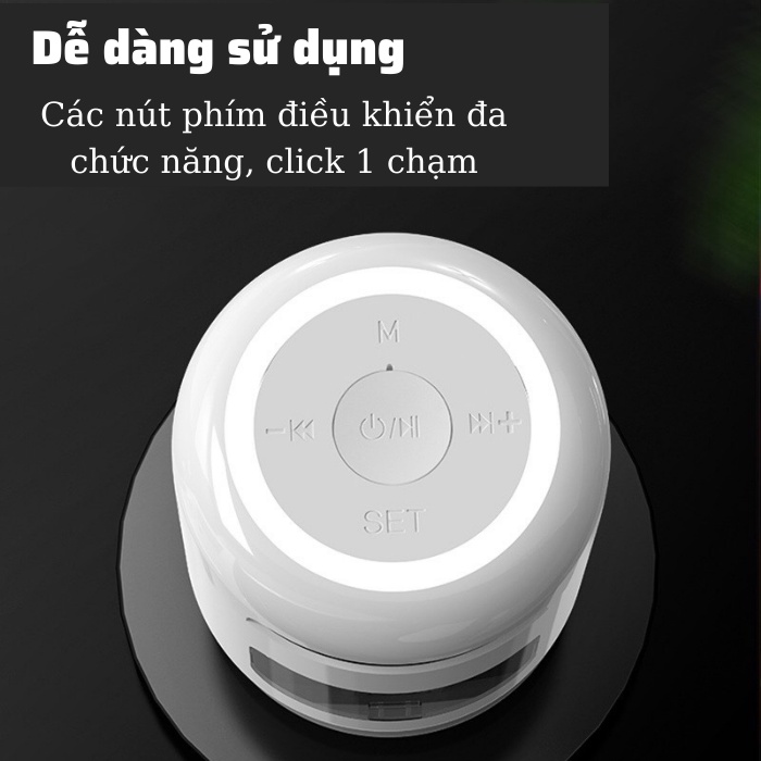 Loa bluetooth kiêm đồng hồ, báo thức, nghe đài FM, làm đèn ngủ -Loa mini cao cấp âm thanh siêu trầm ấm thiết kế nhỏ gọn