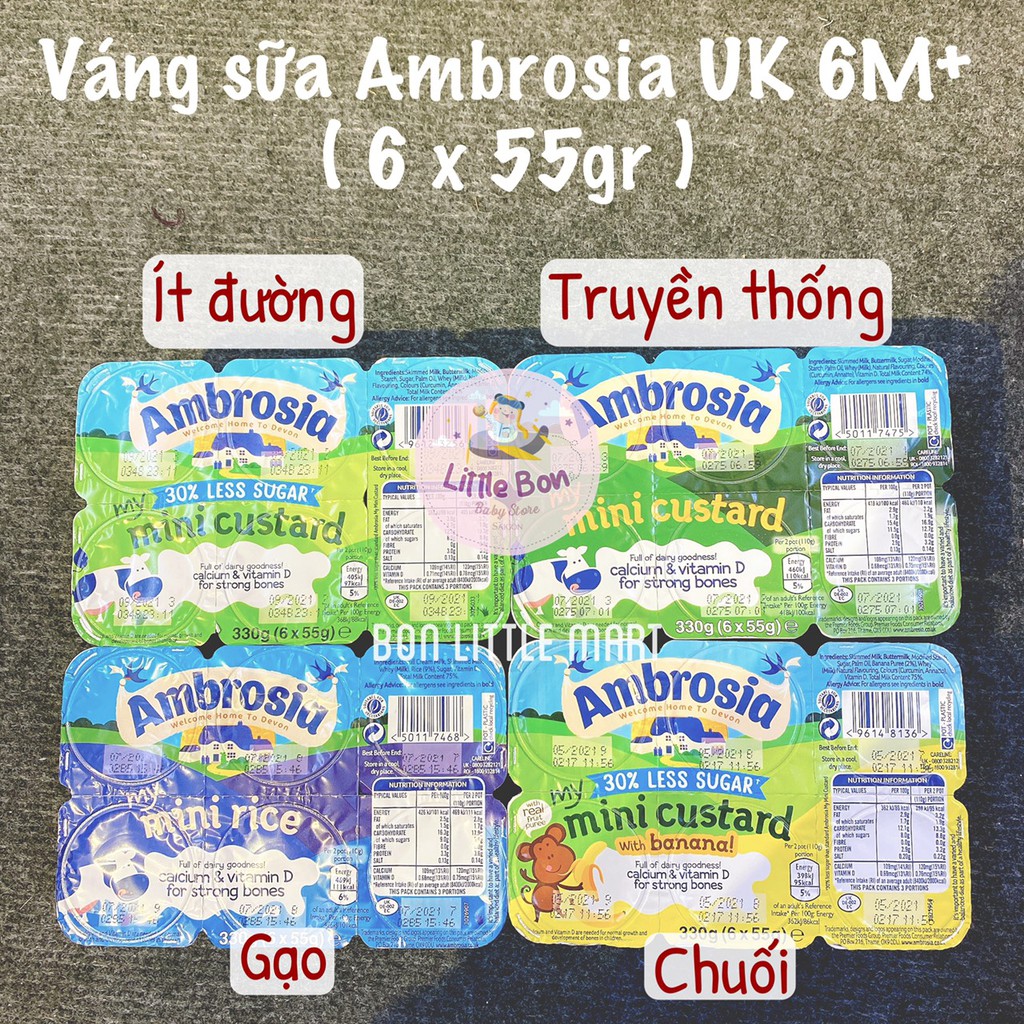 Váng sữa Ambrosia UK 6M+ ( 6 x 55gr) Air