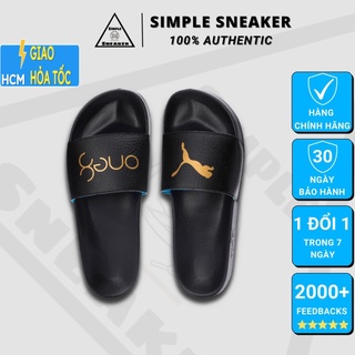 Dép quai ngang puma leadcat 💙hàng chính hãng💙 dép puma leadcat one8 black gold unisex thể thao êm ái - simple sneaker