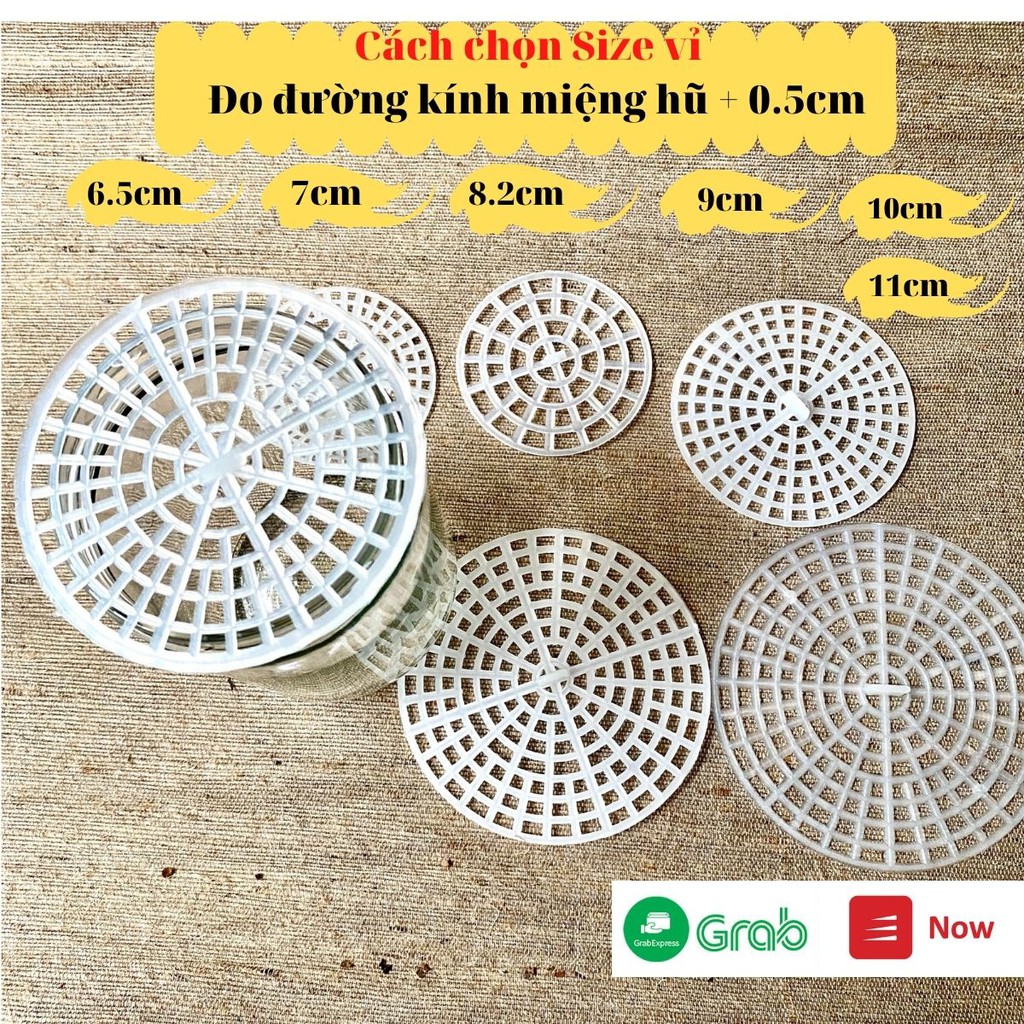 Vỉ Nén Dưa Cà Size 8,5cm, Vỉ Chặn Miệng Hũ Khi Muối Đồ Chua: Dưa Cà, Kiệu, Ngâm Chanh Đào....