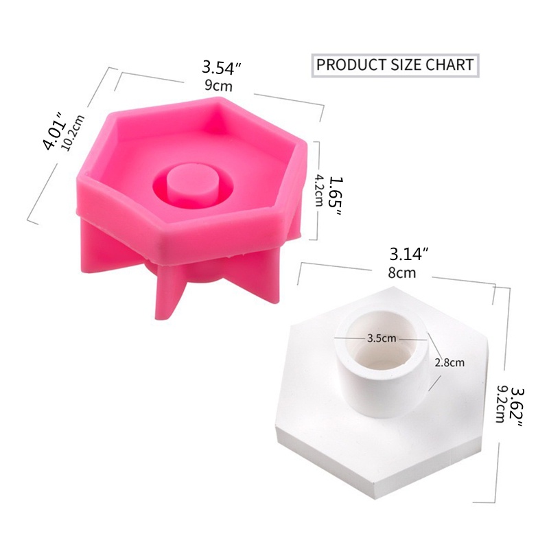 Khuôn Làm Giá Đỡ Nến Hình Lục Giác / Tròn / Tròn Bằng Silicon Đa Năng Tiện Dụng
