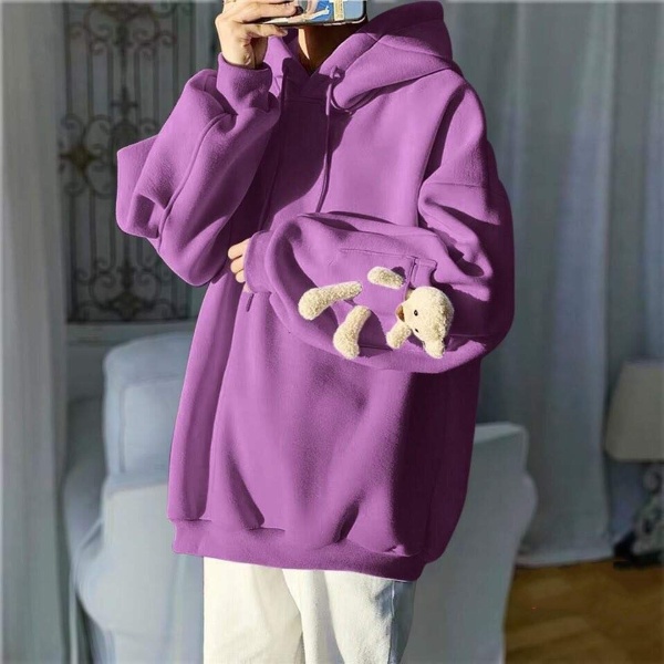 Áo Hoodie Nữ Tay Gấu Bông Mũ Có Tai Chất Dày Dặn Ấm Áp Mã 642 You Store | BigBuy360 - bigbuy360.vn