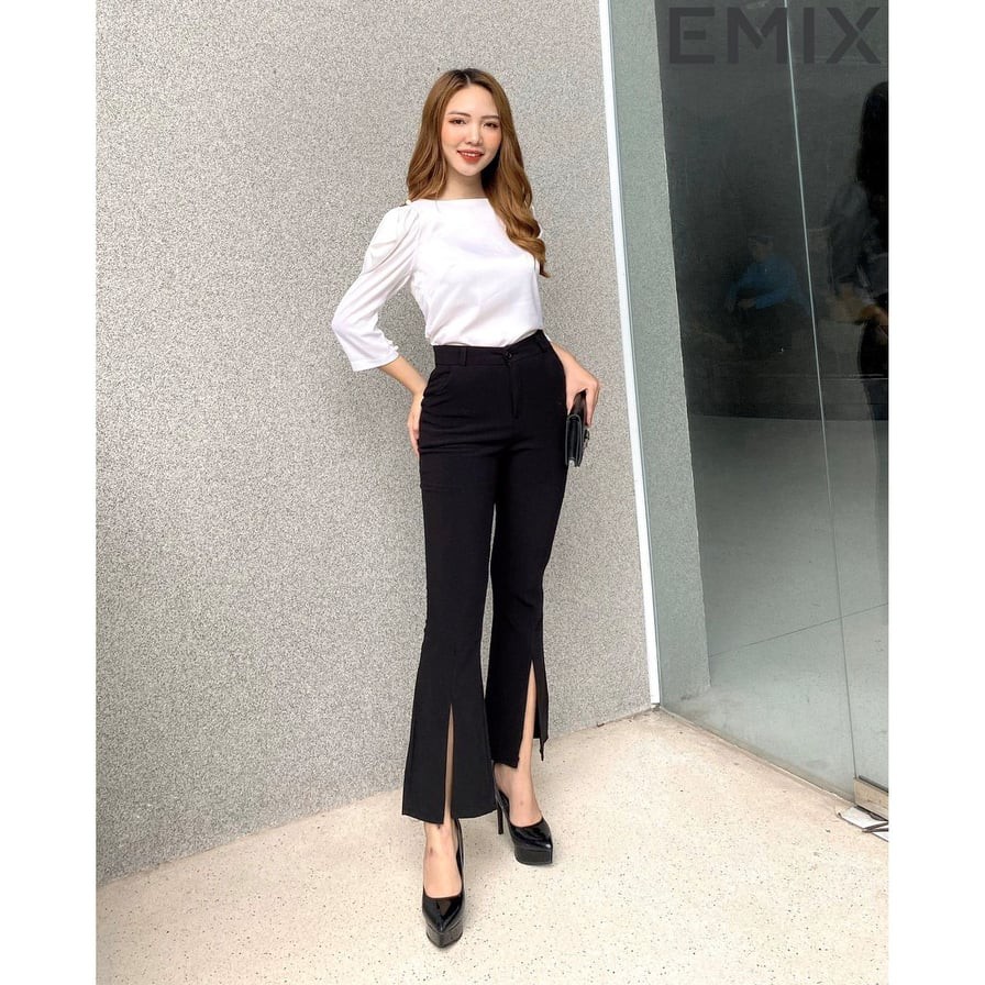 Quần Tây Công Sở Nữ Xẻ Gấu Ống Vẩy Cạp Cao Hack Chân | BigBuy360 - bigbuy360.vn