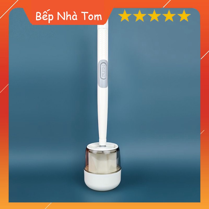 Chổi cọ vệ sinh toilet silicon thông minh có chứa xà phòng