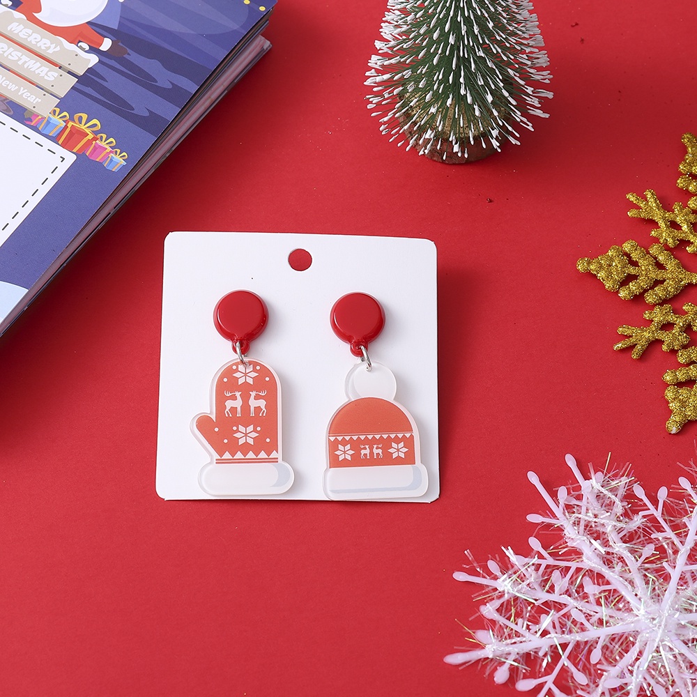 Cod Qipin Bông Tai Acrylic Trong Suốt Hình Cây Thông Giáng Sinh Người Tuyết Ông Già Noel Ngôi Nhà Bánh Gừng