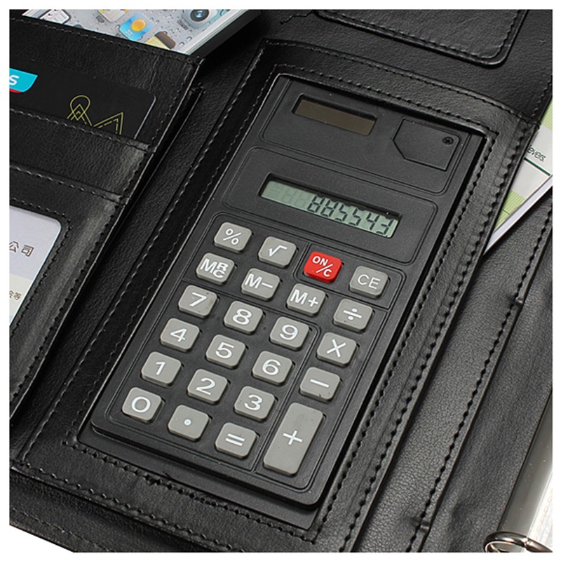 Black A4 Executive Conference Folder Portfolio PU Leather Document Organiser