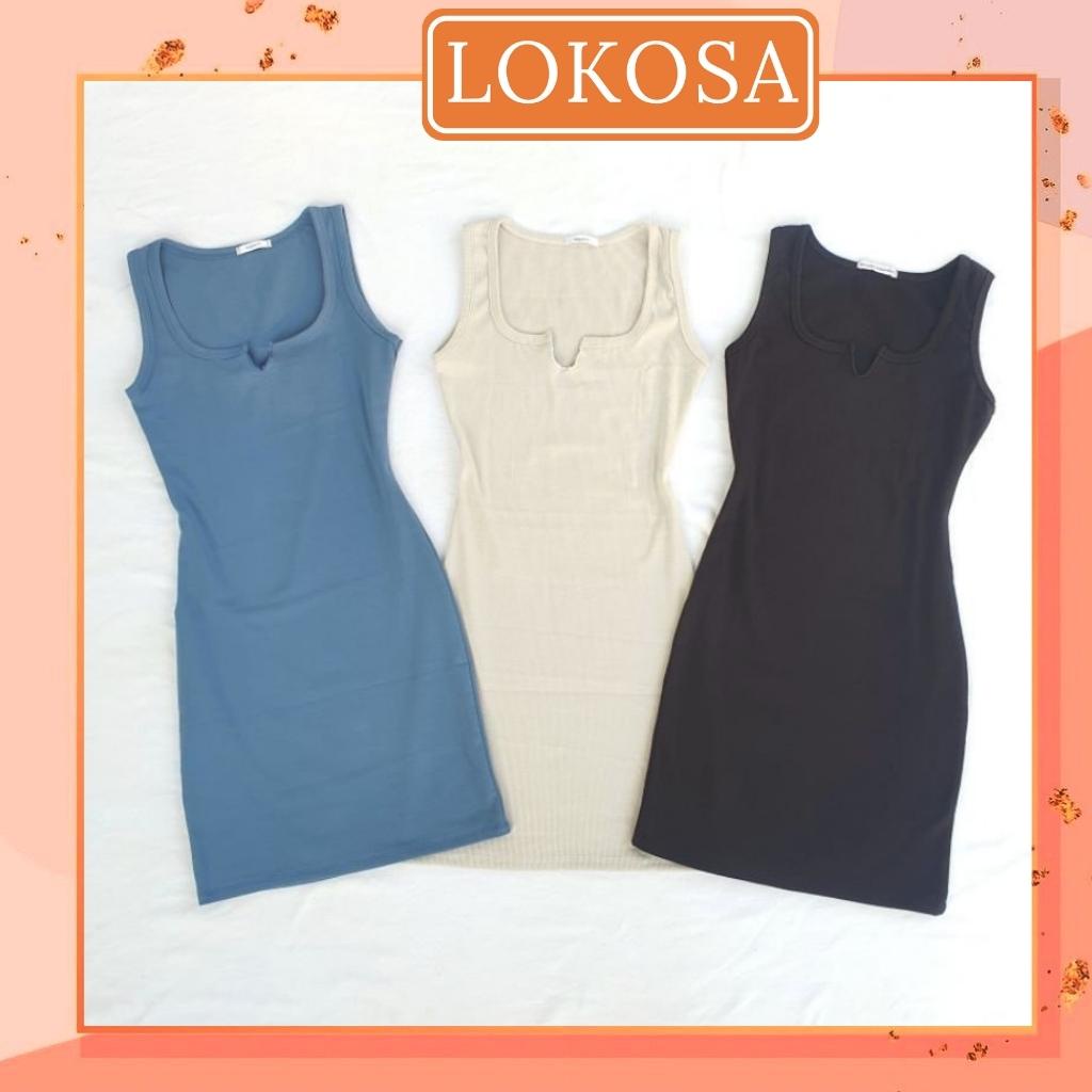 Đầm Ôm Body LOKIOSA Váy 2 Dây Body Dáng Ôm Sexy Thiết Kế Vải Thun Đi Dự Tiệc Đi Chơi Sang Chảnh VDE021